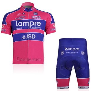 The new wicking jersey Lampre Short Set / Team Edition bike clothing / 11 Blue Wave Free Shipping