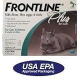 Merial Frontline Plus Flea and Tick Control for Cats and Kittens, 3 Doses, For Cats 8 Weeks and Older