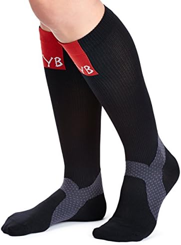 Running Compression Socks for Men and Women By Yorkberg. Great for Travel - Nurses. Helps Leg Shin Splints and Calf Pain. Mens Graduated Stockings Sleeves. Boosts Circulation - Large