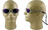 AO Safety Glasses Fuel II Series with Silver Frame and Blue Mirror Lens