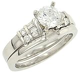 Baguette / Round Diamond Engagement Ring. 30cttw ( CZ ctr - B0001AZGN0