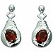 2.00 Ct.T.W. Genuine Oval Shape Garnet in Pure Sterling Silver Earrings