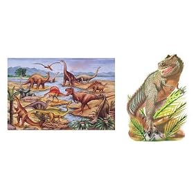 Dinosaurs and T-Rex Extra Large Floor Puzzle-2 Pack Bundle