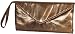 Bronze Faux Snakeskin Envelope Style Wristlet Bag