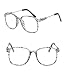 Chezi Lightweight Transparent Plastic Frame Metal Arm Square Eyeglasses (black floral, clear)