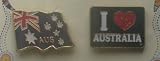 Australian Pin Set of 2 (Aus Flag and I Heart Australia)