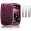 COQUE DE PROTECTION TPU SILICONE + 6 PROTECTIONS D'�CRAN POUR BLACKBERRY CURVE 3G 9300: ROSE