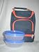 Lunch Bag with 2 Tupperware Small Modular Bowls, Clear with Blue Seals