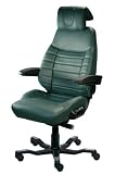 ACS Executive Office Chair Trimmed in Green Leather