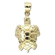 14kt Yellow Gold Unique Turtle Charm Pendant