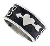 7/16 (11 mm) Sterling Silver Hand Made Heart with Arrow Ring
