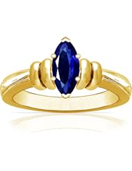 18K Yellow Gold Marquise Cut Blue Sapphire Solitaire Ring