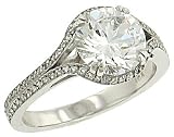 2 Row Pave Diamond Engagement Ring .34cttw (CZ ctr)