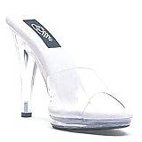 421-Vanity Clear Platform Mule High Heel Shoes