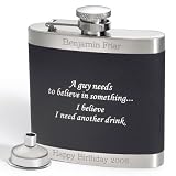 Personalized Black Rubberized Flask by Things Remembered.