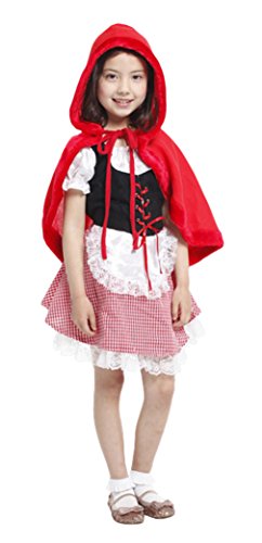 GIFT TOWER Girls Little Red Riding Hood Costume Fancy Dress Set