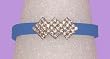 Bracelet - B305 - Crystal Triple Diamond - Designer Inspired - Adjustable Jelly Band ~ Blue