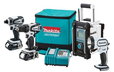 Makita LCT400W 18-Volt Compact Lithium-Ion Cordless 4-Piece Combo Kit