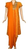 Boho beautiful Exclusive Design Beads Sequins Gota-patti Work Chiffon Salwar Kameez Suit Dress India