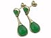 Green Jade Lady Drop Earrings, 14k Gold