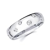 14K White Gold Diamond Eternity Wedding Ring 0.43 ctw.  – Size 7
