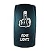STVMotorsports Laser Backlit Green Rocker Switch Finger Rear Lights 20A 12V On/Off LED Light