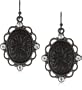 1928 Jewelry Victorian Gothic Black & Diamond Oval Drop Earrings