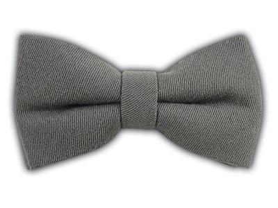 Solid Wool Gray Self-Tie Bow Tie