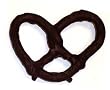 Scott's Cakes 1 lb. Double Dipped Dark Chocolate Covered Pretzels in a Small Heart Tin