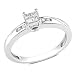 Sterling Silver 1/8 CT TDW Princess White Diamond Engagement Ring (G-H, I2-I3)