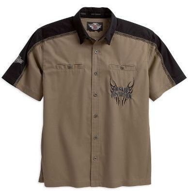 Harley Davidson Short Sleeve Woven Colorblock Shirt Harley Davidson Short Sleeve Woven 2