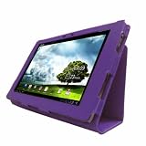 Mochie (tm) Genuine Leather Stand Case Cover for Asus Eee Pad Transformer Prime TF201 Purple (Not for Transformer TF101)