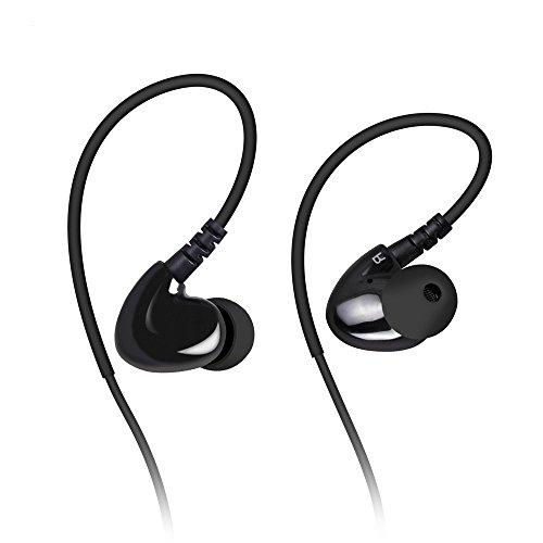 Mixcder SH302 Dual Driver In-ear Earphones Memory Wired Locked-in Stereo Sound Earbuds with Mic Sweatproof Sports Headphones for cell phone PC travel