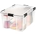 IRIS Weathertight Buckle-Up Storage Box, 62.8 QT