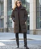 Calvin Klein Snap-Front Long Puffer Coat