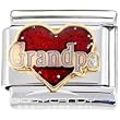 Heart I Love Grandpa Italian Charm