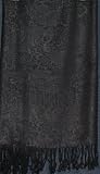 Black Pashmina Shawl / Stole / Wrap Jamawar Design