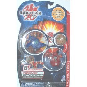 Bakugan BAKUPEARL Series Starter Pack with BLUE STORM SKYRESS, RED WARIUS and Brown Mystery Marble