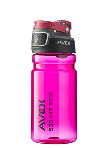 AVEX FreeFlow Autoseal Water Bottle, Berry, 500ml/17 oz