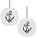 Set of 2 Anchor Nautical Solid Ceramic Fan Pulls