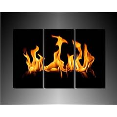 Flammen - Feuer 3 Bilder Leinwandbild 120x80cm k. Poster / Weitere Wandbilder, Kunstdrucke, Foto auf Leinwand finden Sie bei Leinwandbilder org - Alle Bilder fertig gerahmt mit Keilrahmen.