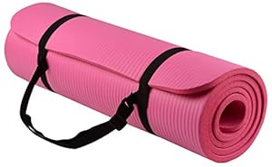 BalanceFrom Go Yoga All Purpose Anti-Tear Exercise Yoga Mat with Carrying Strap, Pink
