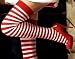 Thigh Hi Stocking Red White Stripe Hosiery