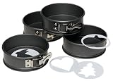 Kaiser Bakeware La Forme Mini Springform Pans, Set of 4 with 4 Holiday Stencils