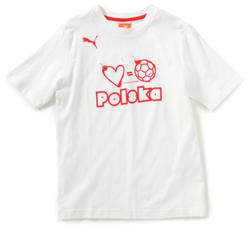 PUMA Jungen T-Shirt Love = Football, white-pol, 152, 740453 06