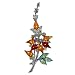 Jewelry : Silver Tone Stemmed Wildflower Pin Brooch