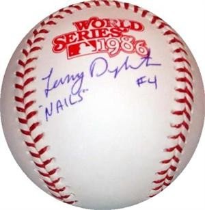 Lenny Dykstra Autographed/Hand Signed World Series Baseball with Nails Inscription