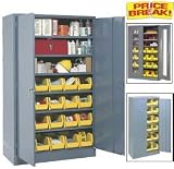 Locking Storage Cabinet 36W X 18D X 42H With Removable Bins