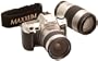 Minolta XTsi 35mm SLR Camera w/ 28-80mm & 75-300mm Lenses, Silver