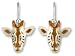 Clearly Charming Giraffe Sterling Silver and Enamel Earrings